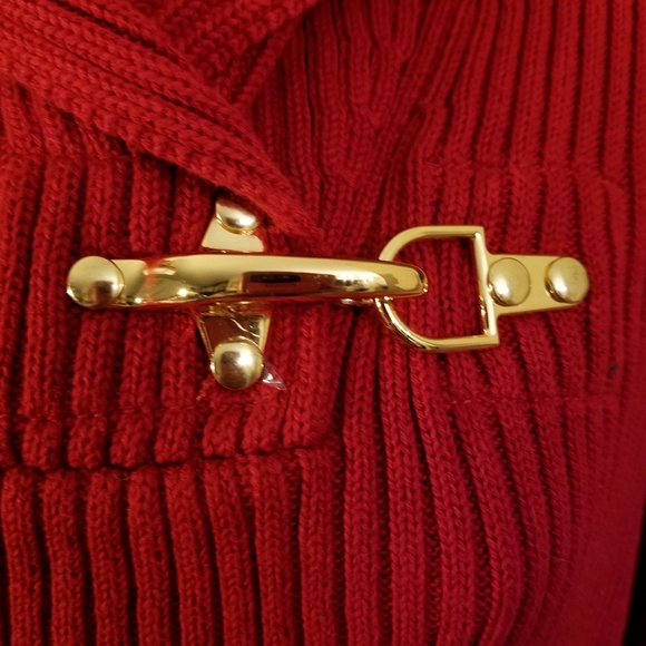 Lauren Ralph Lauren Red Ribbed Cotton Sweater Vintage Christmas 🎄 - Picture 3 of 6